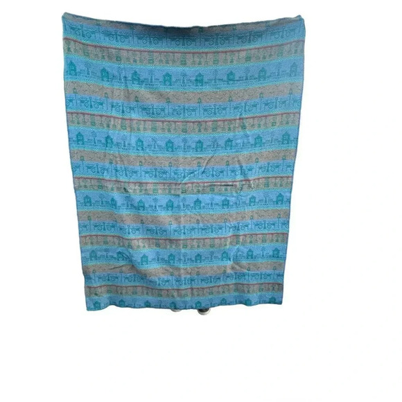 Woolrich Vintage Blue Rustic Striped Cabin Camp Throw Blanket - Picture 1 of 7